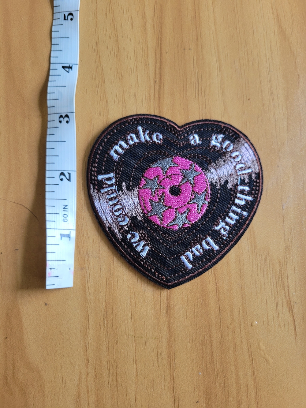 🧋NEW🧋Heart Patch Applique in Black and Pink - Women Accessories